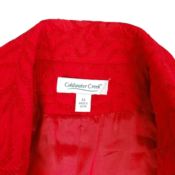 Coldwater Creek Red Decorative Ruffle Accent Jackt - Picture 8 of 11